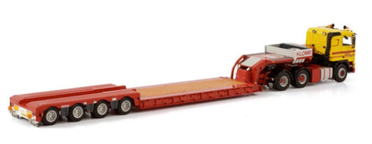 WSI VOLVO F12 6X2 NOOTEBOOM EURO LOW LOADER - 4 AXLE KLOMP TRANSPORT ZWOLLE 1:50 Truck Pre-built Model