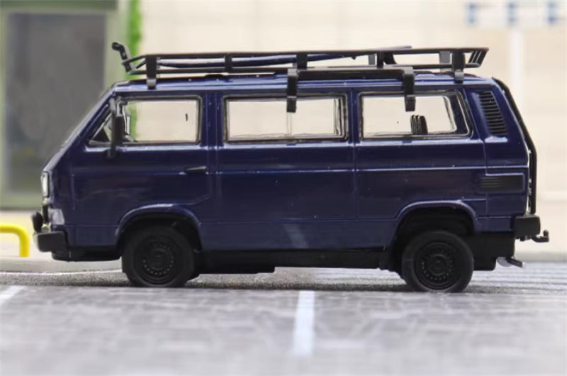 Master Volkswagen T3 Van Blue with Accessories 1:64 Car Pre-built Airliner Model Display view6