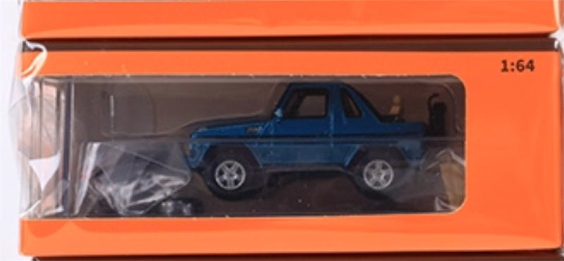 GCD Mercedes benz G500 two-door short-wheelbase convertible off-road with roof comes with 4 tires blue LHD 1:64 Car Pre-built Model view8