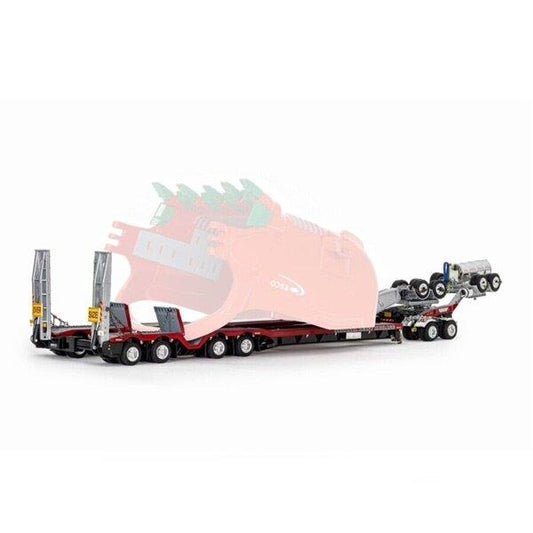 1:50 NHH 2X8 Dolly + 4X8 Trailer (shovel not included) Drake Red Diecast Model