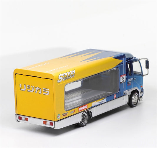 GCD Mitsubishi Mk2 fuso lifting type container truck transport SPOON sports Electroplated Blue RHD 1:64 Truck Pre-built Model view2