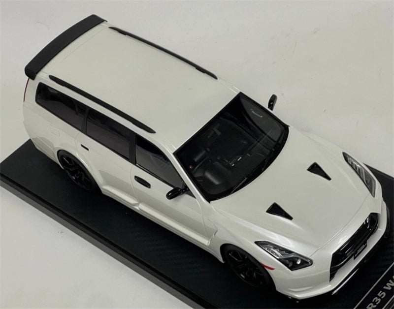 1:18 Nissan Stagea GT-R35 Custom Version Wagon Pearl White IVY Merit Limited Edition 50PCS ONLY Resin Model