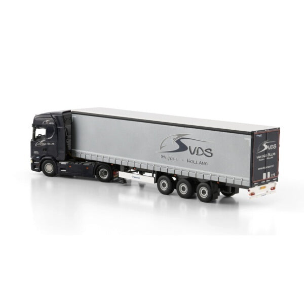 1:50 SCANIA VAN DER SLUIS S CS20H 4X2 CURTAINSIDE TRAILER 3 AXLE WSI Diecast Model
