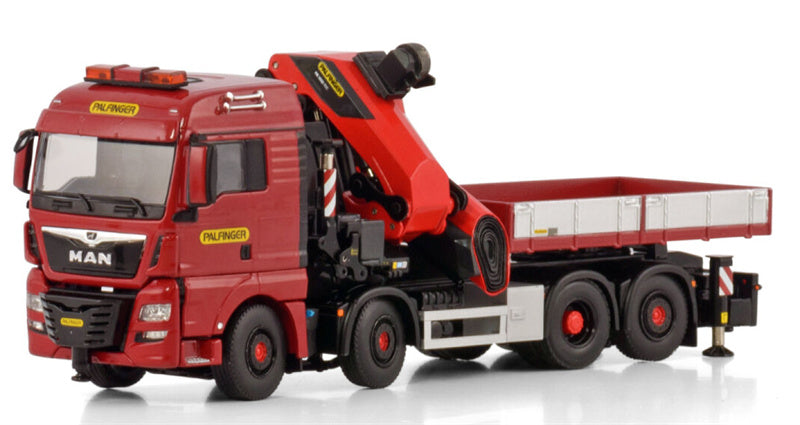WSI MAN TGX XLX EURO 6C FACELIFT 8X2 TAG AXLE WITH PALFINGER PK 1650 TEC + JIB DEMOUNTABLE BODY Premium Line 1:50 Truck Pre-built Model