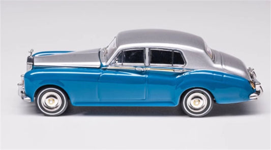 GFCC 1965 Rolls Royce Silver Cloud III classic car Silver Blue Double LHD 1:64 car Pre-built Model view2