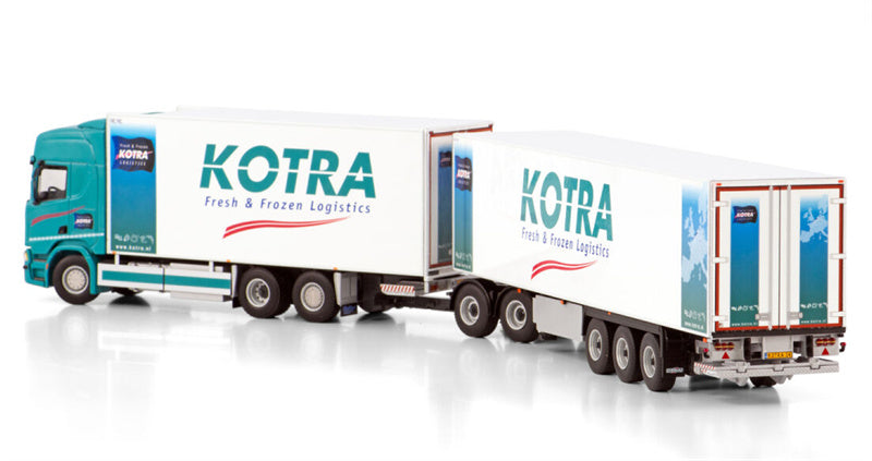 WSI SCANIA R NORMAL CR20N 6X2 TAG AXLE RIGED TRUCK DRAWBAR ROAD TRAIN - 8 AXLE Kotra Logistics 1:50 Truck Pre-built Model