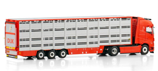 WSI VOLVO FH5 GLOBETROTTER 4X2 LIVE STOCK TRAILER - 3 AXLE Van Dijk 1:50 Truck Pre-built Model