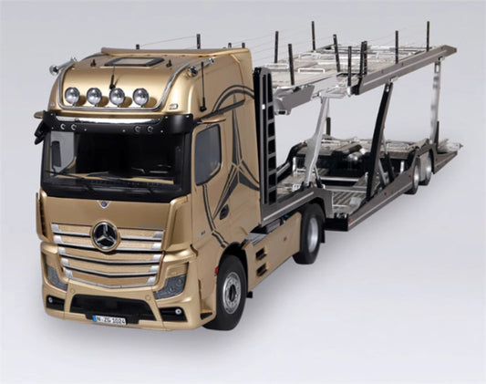 NZG Mercedes Benz Actros Lohr Champagne gold Benz logo + double-layer trailer KIT 1:18 DIECAST Truck Lorry