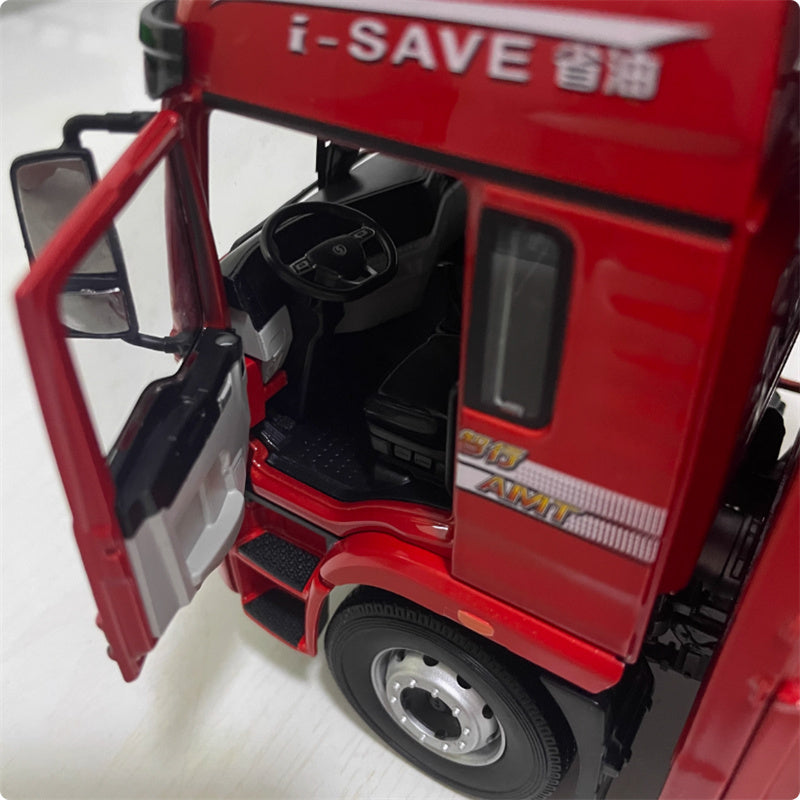 SHACMAN Delong L5000 Fence Type Container Truck Red 1:24 Truck Pre-built Model