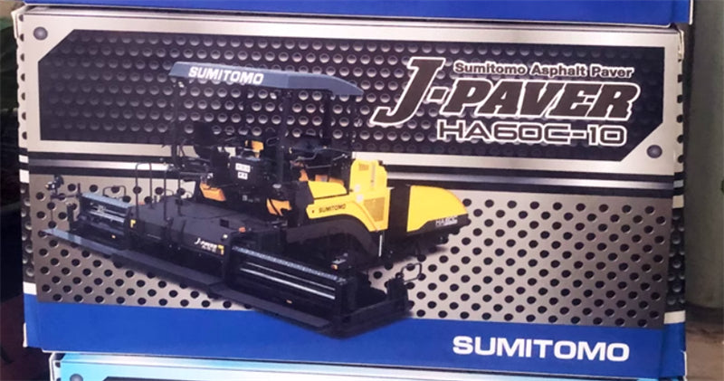 SUMITOMO HA60C-10 Asphalt paver project yellow 1:50 Truck Pre-built Model