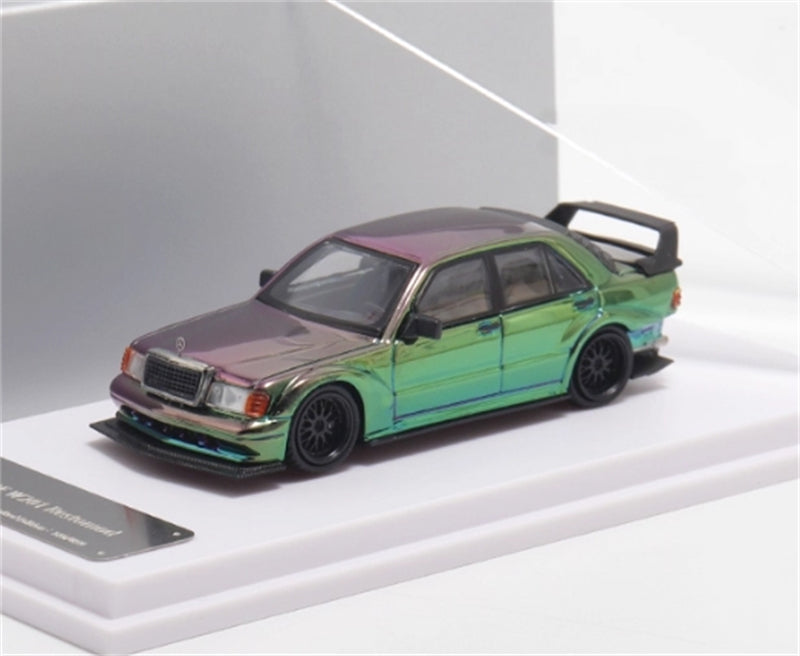 1:64 Mercedes Benz 190E W201 EVO Electroplating Chrome DCM DIECAST Limited Edition 499pcs ONLY Model