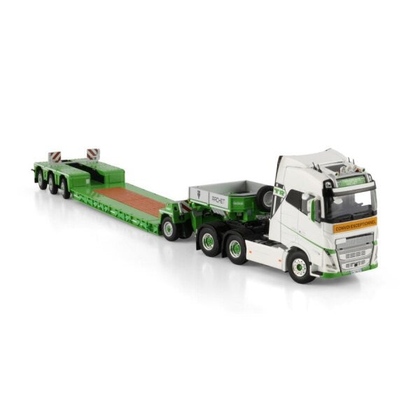 1:50 VOLVO RACHET FH5 6X4 LOW LOADER W/ DOLLY 1 AXLE -3 AXLE WSI Diecast Model