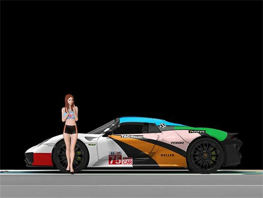 TimeMicro Porsche 918 Spyder Le Mans Colorful #75 Livery w/ Doll Version Limited Edition 999PCS ONLY 1:64 car Pre-built Model view2