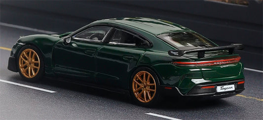 1:64 Porsche Taycan Turbo GT green Trends Hobby DIECAST Civil Car Model