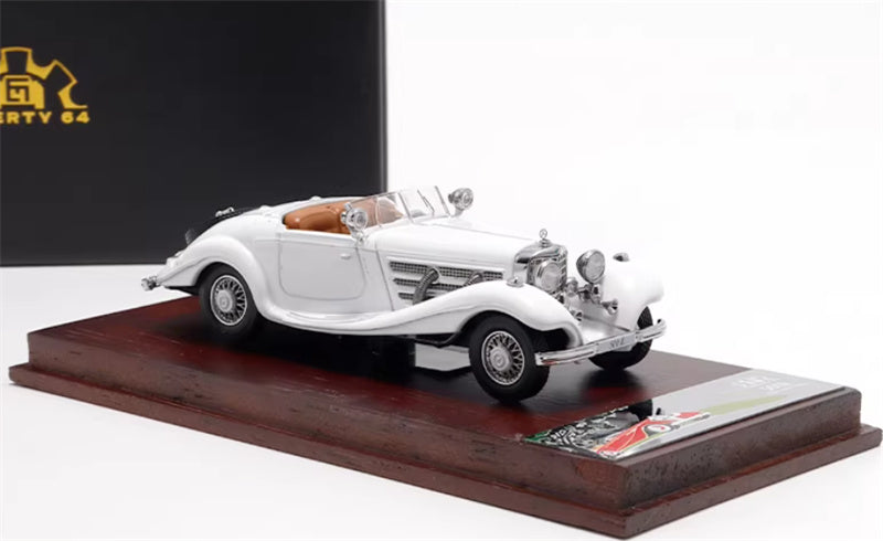 Liberty 64 Mercedes Benz 500K Classic Vintage Car White - without top cover 1:64 Car Pre-built Airliner Model Display view5