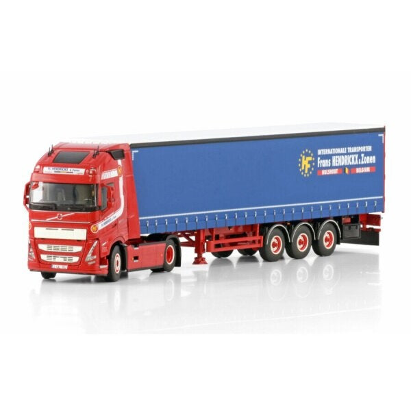1:50 VOLVO HENDRICKX ZONEN FH5 4X2 CURTAINSIDE TRAILER 3 AXLE WSI DIECAST Model