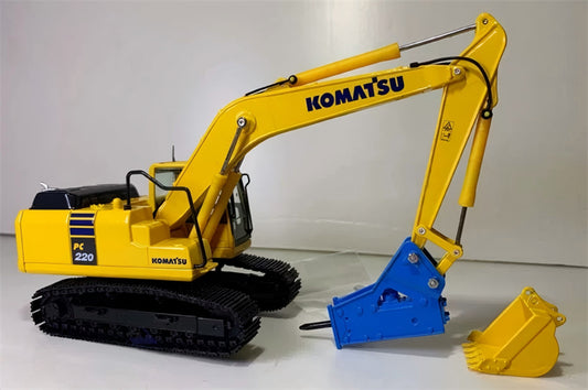 1:50 PC220-10 w/ blue hammer KOMATSU DIECAST Model