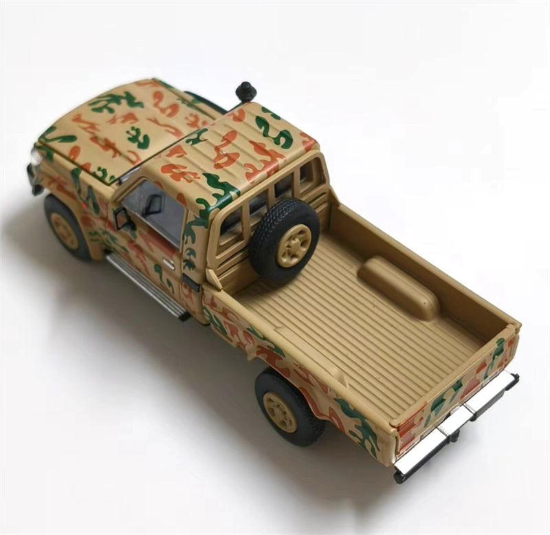 RHINO MODEL Toyota Land Cruiser LC79 Yellow Camo Pickup Truck Middle East Edition 1:64 Truck Pre-built Model view8
