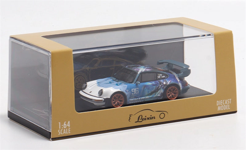 Leixin Porsche Singer Turbo Study 930 Mecha Blue 1:64 Car Pre-built Model view7