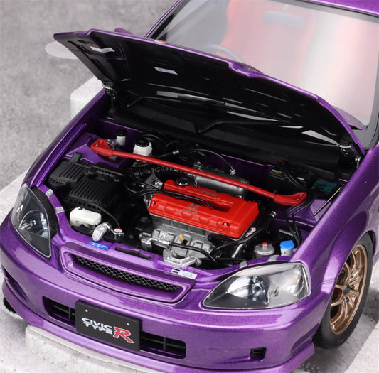 MOTORHELIX Honda Civic Type R EK9 Purple Limited Edition 499PCS ONLY 1:18 Car Pre-built Model view2