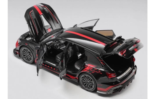 1:18 Audi DarwinPRO RS6 Red Stripes KiloWorks Limited Edition Black Diecast Model view2