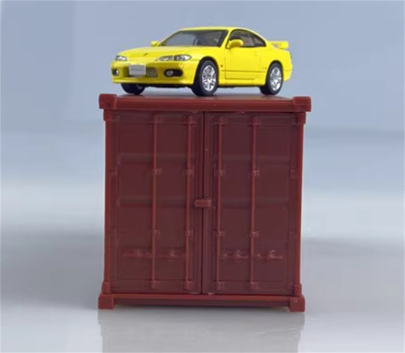 CATERPILLAR NISSAN SILVIA S15 yellow Right hand drive 1:64 Car Pre-built Model