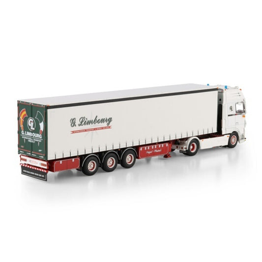 1:50 DAF LIMBOURG XF CAB MY2017 4X2 CURTAINSIDE TRAILER 3 AXLE WSI White Diecast Model