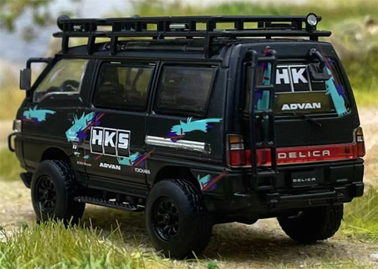 Autobots Models Mitsubishi Delica 3rd Generation Wagon 4X4 Off Road Modified Edition HKS coating w/ accessories 1:64 Car Pre-built Model view2