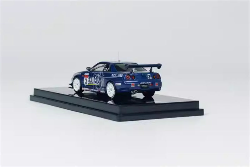 INNO64 2002 Nissan Skyline GT-R R34 #3 Blue 1:64 car Pre-built Model view9