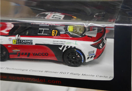 Spark Alpine A110 Rally RGT Chazel Technologie Course Winner RGT Rally Monte Carlo 2023 1:43 Car Pre-built Model view2