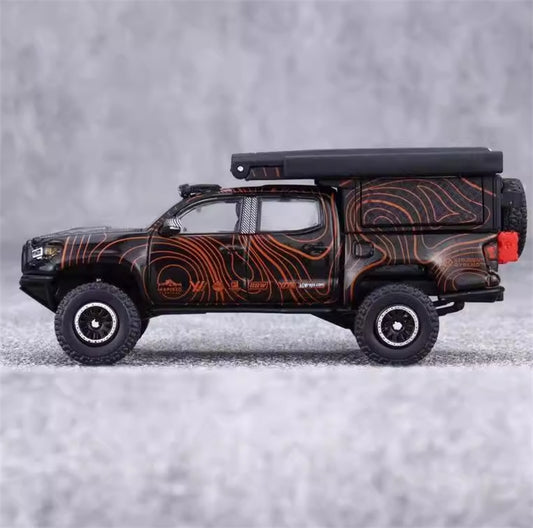 GCD TOYOTA Tacoma Camper Off-Road SUV Black LHD 1:64 Truck Pre-built Model view2