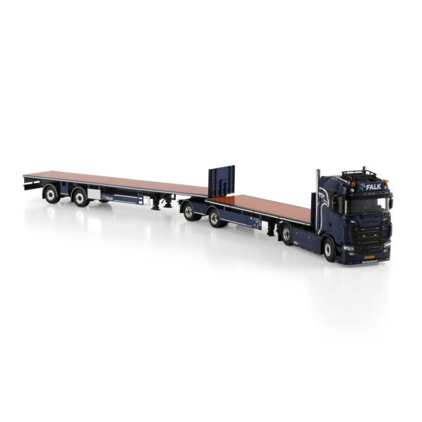 1:50 SCANIA FALK S CS20N 4X2 FLATBED ROADTRAIN 4 AXLE WSI Diecast Model
