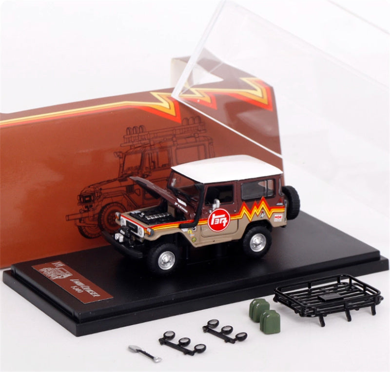 Rhino Model Toyota FJ40 Land Cruiser J40/LC40 Brown red double spelling 1:64 Truck Pre-built Model view6