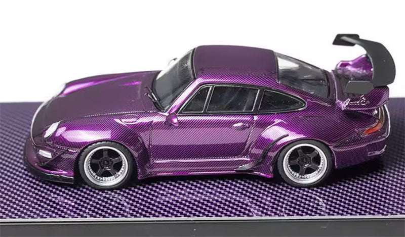 FLAME Porsche RWB 993 All Carbon Purple Limited Edition 499PCS ONLY 1:64 Car Pre-built Model view6