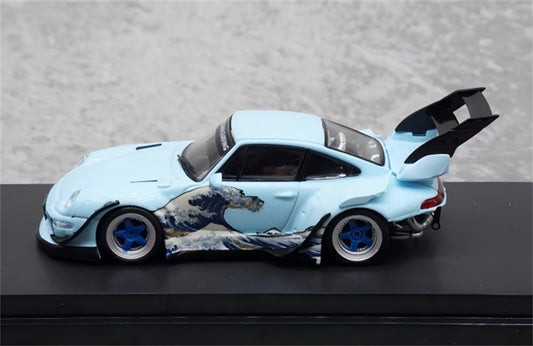 1:64 Porsche 911 RWB 993 Blue Kanagawa Surfing SW DIECAST Limited Edition 499pcs ONLY Model