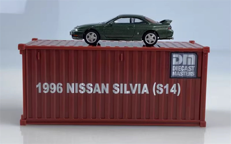 CATERPILLAR NISSAN SILVIA S14 green Right hand drive 1:64 Car Pre-built Model