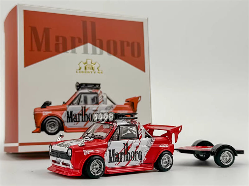 Liberty 64 Honda Modified wide body pickup trailer Marlboro Painting Limited Edition 999PCS ONLY 1:64 Truck Pre-built Airliner Model Display view7