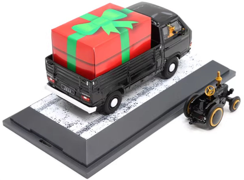 SCHUCO VOLKSWAGEN VW T3a Christmas Edition 2024 with 1:43 Car Pre-built Model view9