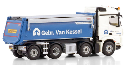 WSI AROCS MP4 2.300MM STREAM SPACE 8X2 TAG AXLE TIPPER TRUCK Gebr. van Kessel 1:50 Truck Pre-built Model