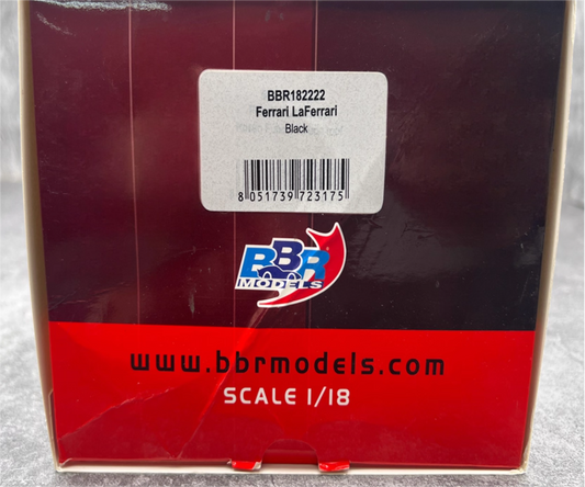 BBR MODELS Ferrari LaFerrari black hardtop 1:18 Car Pre-built Model view2