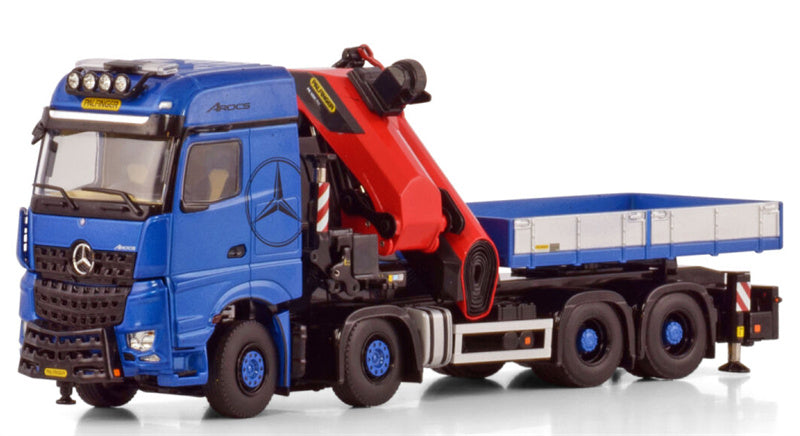 WSI Mercedes Benz AROCS MP5 BIG SPACE 8X4 WITH PALFINGER PK 1650 TEC + JIB DEMOUNTABLE BODY Premium Line 1:50 Truck Pre-built Model
