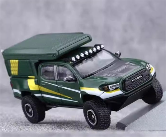 GCD TOYOTA Tacoma Camper Off-Road SUV Green LHD 1:64 Truck Pre-built Model view2
