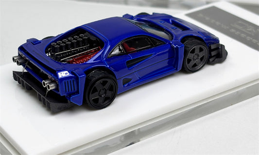 Autobots Models Ferrari F40 Yasid sports car Explosive redesign Blue 1:64 Car Pre-built Model view2
