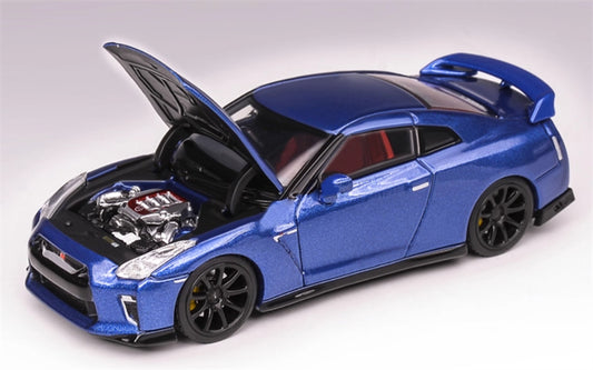 MOTORHELIX Nissan GT-R R35 Track Edition Blue Limited Edition 799PCS ONLY 1:64 Car Pre-built Model view2