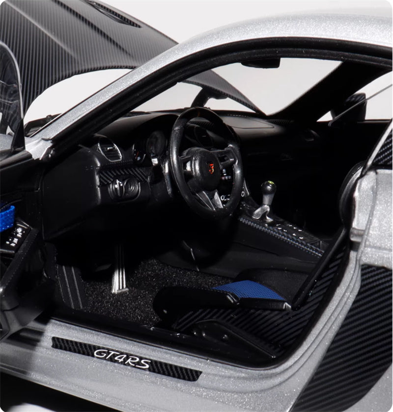 1:18 PORSCHE Cayman GT4 RS 2024 Silver carbon cover Norev Hard top Tail Wing Edition DIECAST Car Model