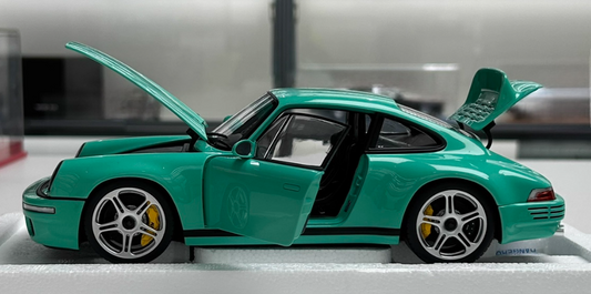 Almost Real Porsche 911 RUF 2018 Mint Green 1:18 Car Pre-built Model view2
