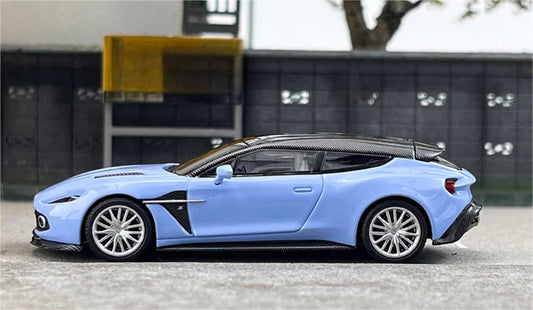 KING MODEL Aston Martin Vanquish Zagato Blue Limited Edition 333PCS ONLY 1:64 Car Pre-built Model view2