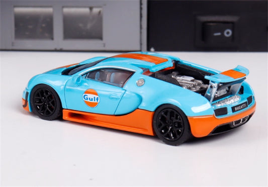 Mortal Bugatti Veyron Gulf Black Wheel Weihang Limited Edition 799PCS ONLY 1:64 Car Pre-built Model view2