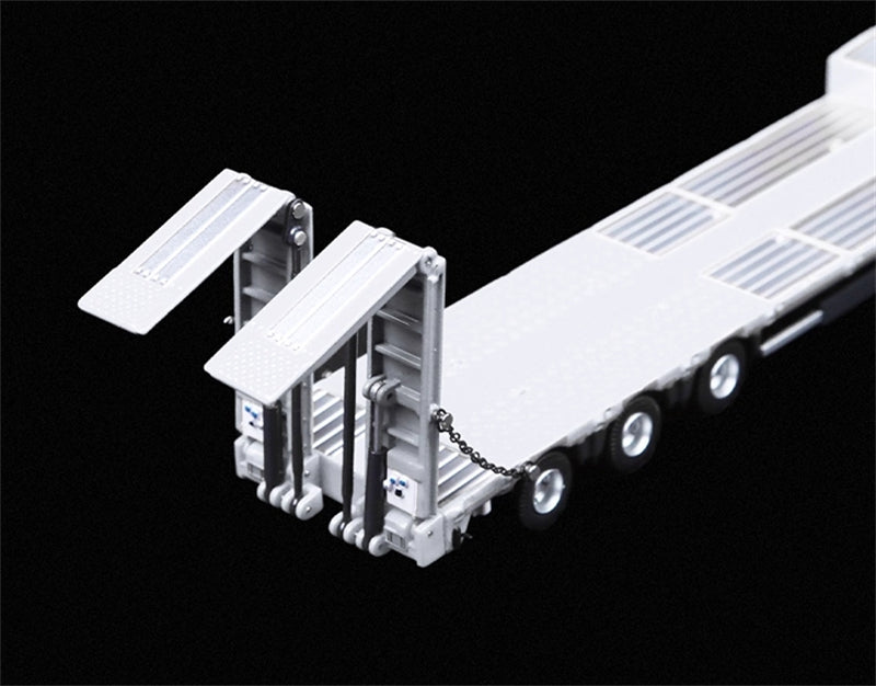 TimeMicro & Perka Mercedes BENZ ACTROS FLATBED TRANSPORT VEHICLE White 1:64 Truck Pre-built Model view6