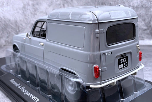 NOREV Renault 4 Fourgonnette Pickup 1965 Grey fully open 1:18 Car Pre-built Model view2
